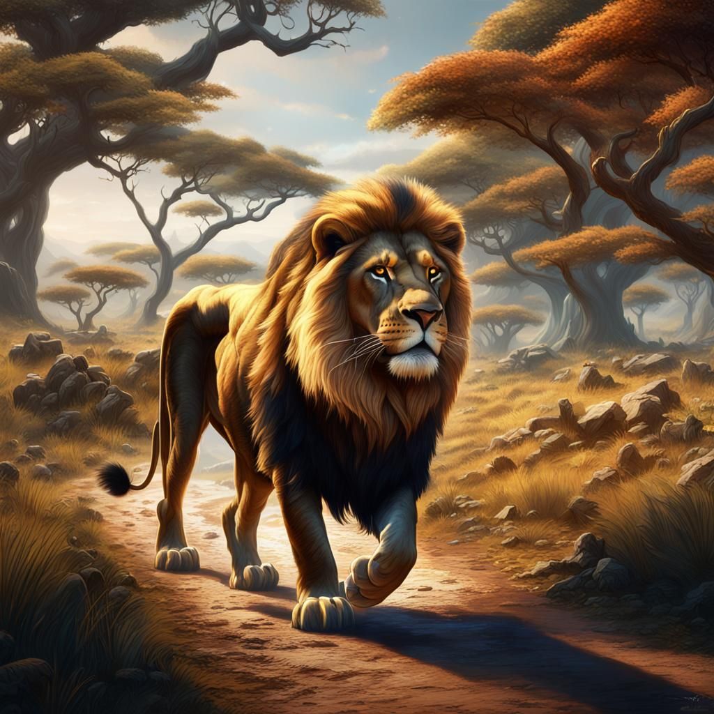 Majestic Lion King of the Savannah