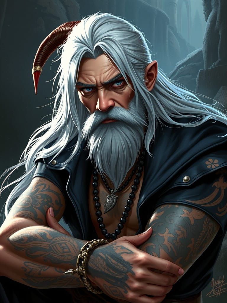 Gandalf in Dark Anime Art Style