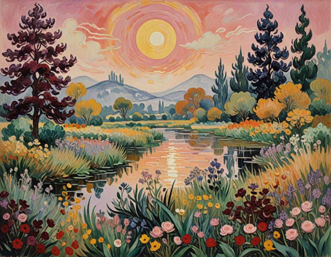 Ethereal Impressionist Masterpiece with Whimsical Shapes