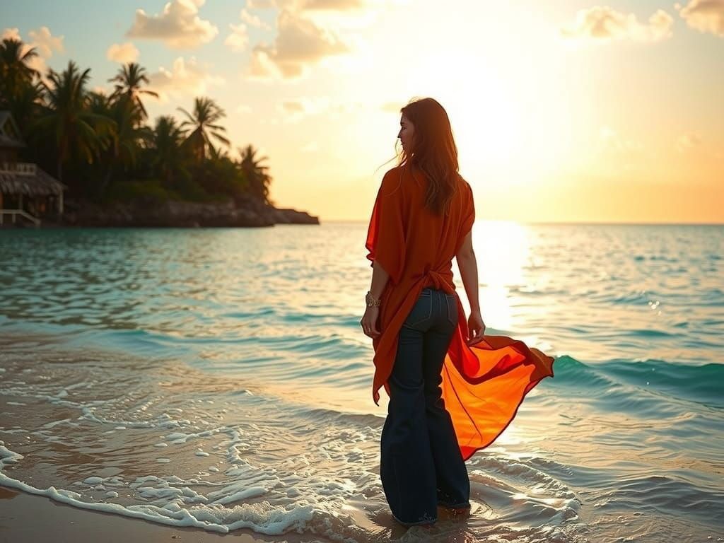 Tropical Beach Sunset: A Photorealistic Paradise