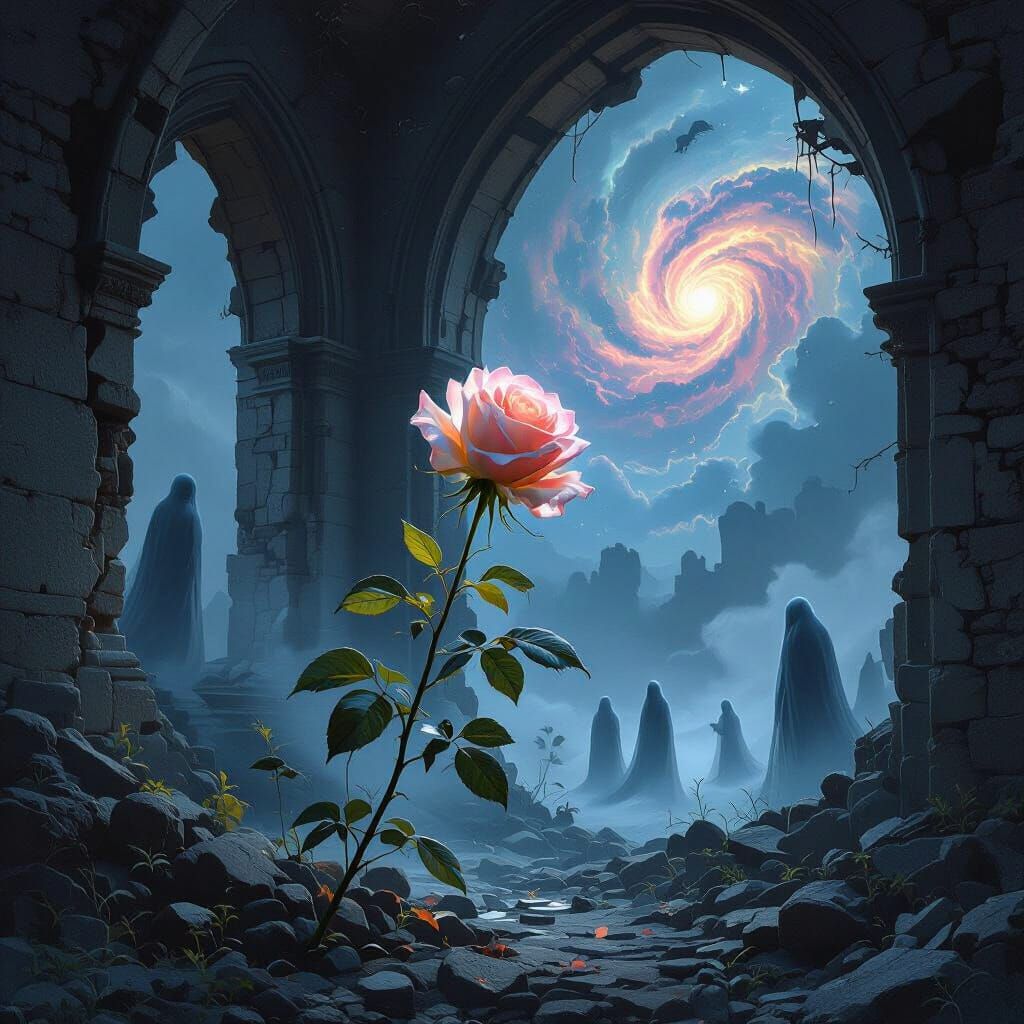 Ethereal Rose in Ruined Observatory