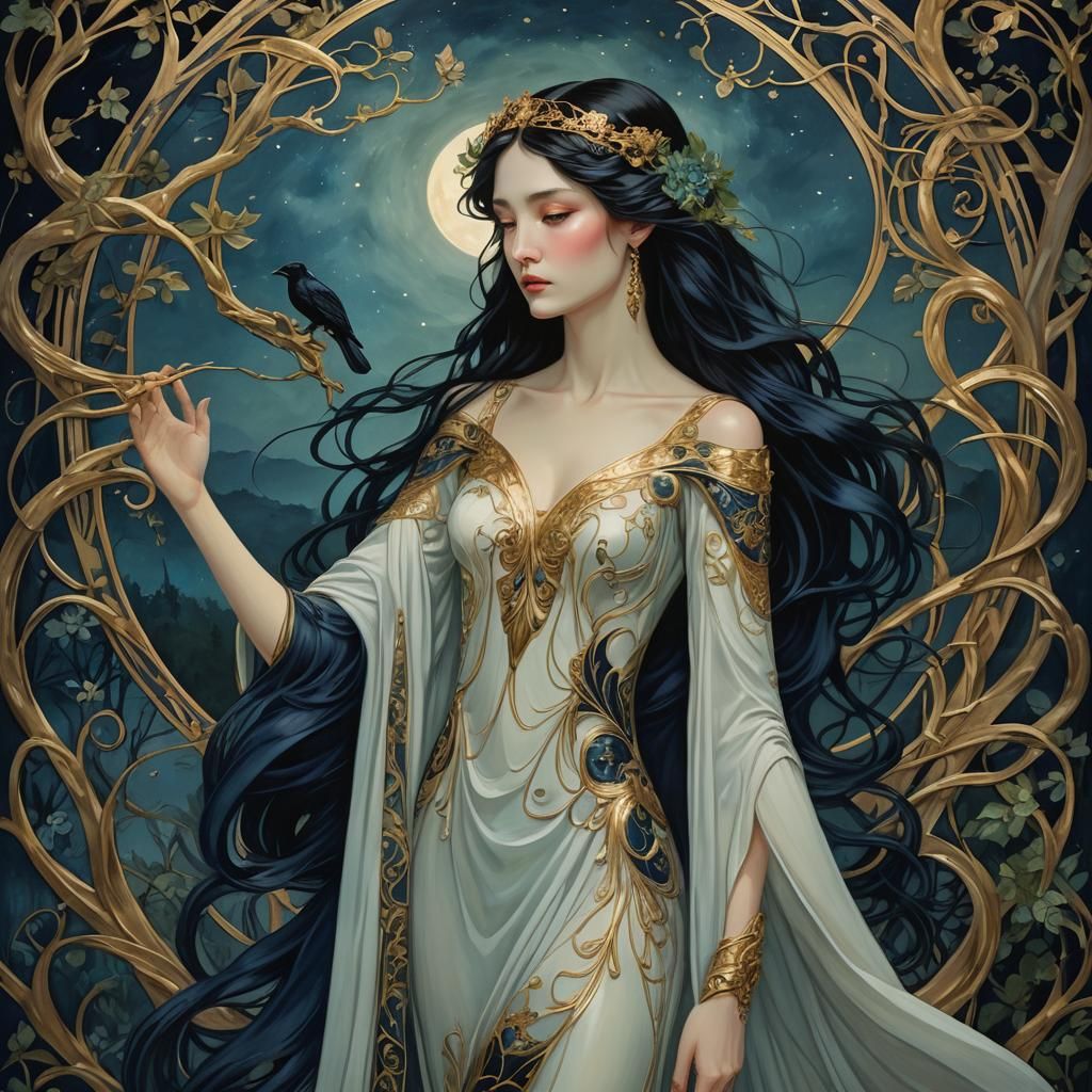 Elegant Woman Portrait in Art Deco Style