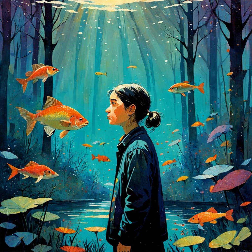 Vibrant Expressionist Masterpiece Inspired by Folk Art