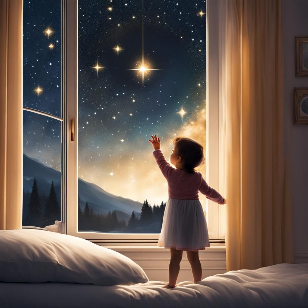 Cute baby trying to reach the stars!!!