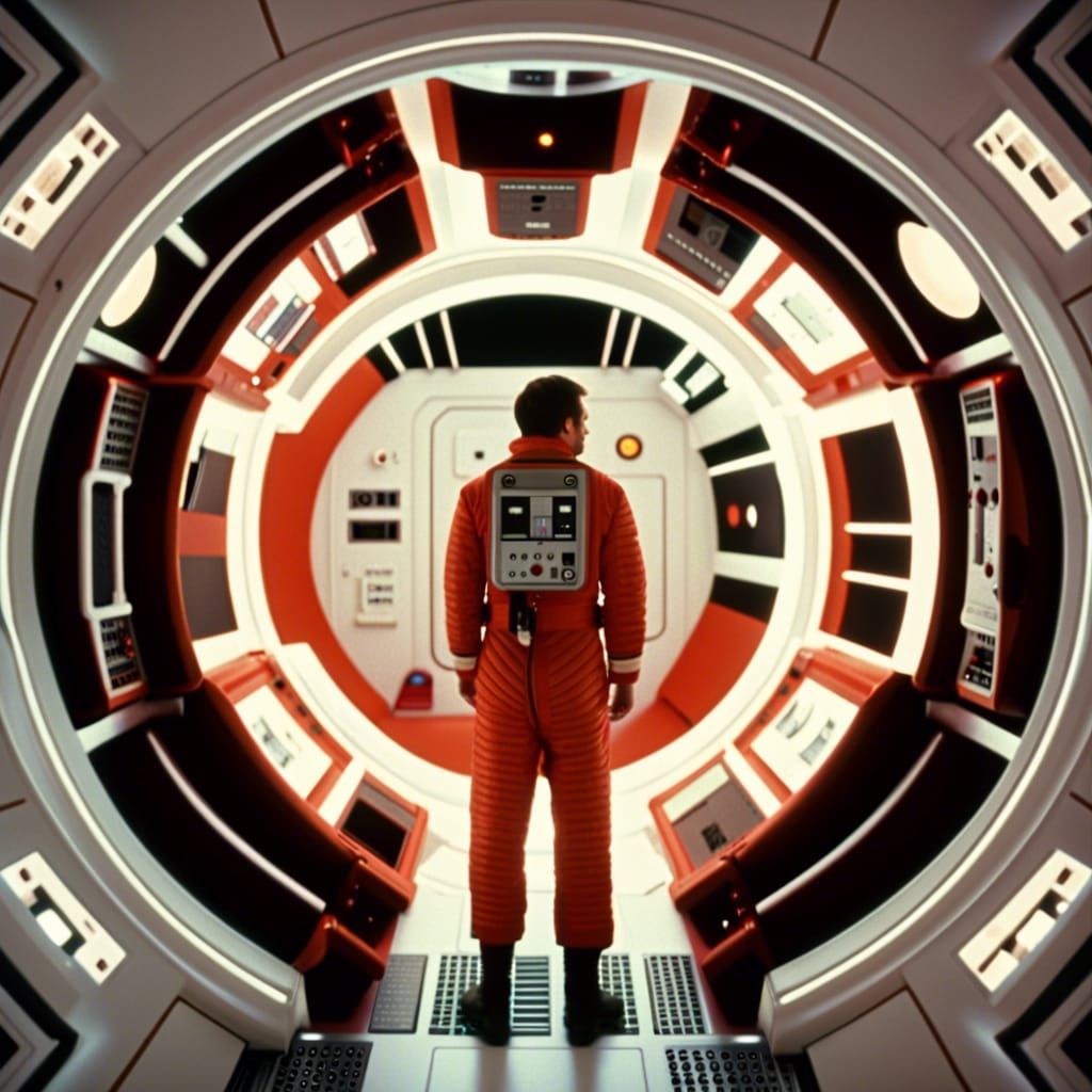 Astronaut and AI in Space, Hyperrealistic Style