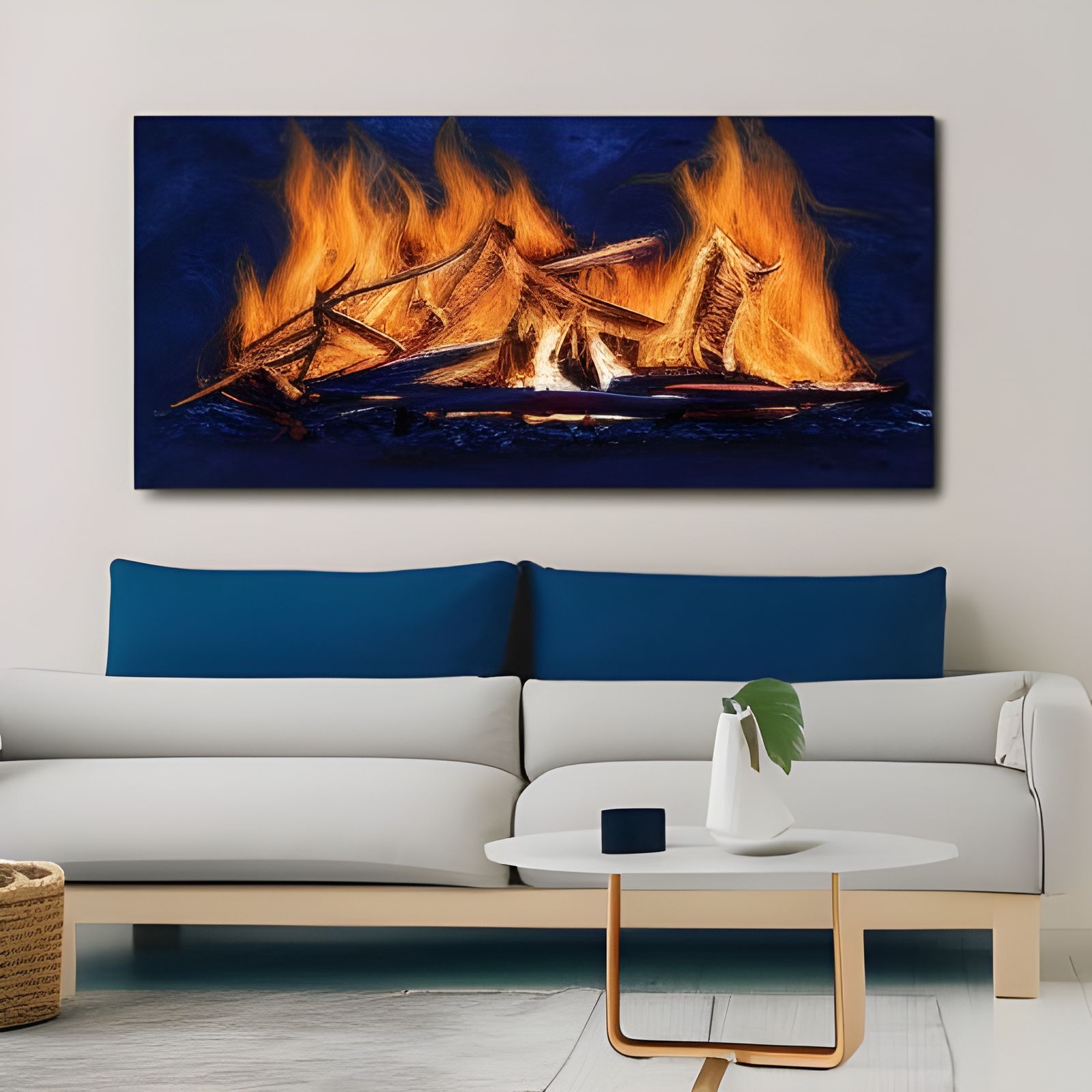Campfire Wall Art with Sparks and Embers