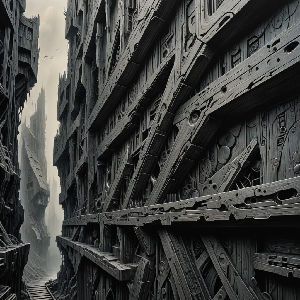 Decaying Wooden Plank Embedded in Crystal Seal