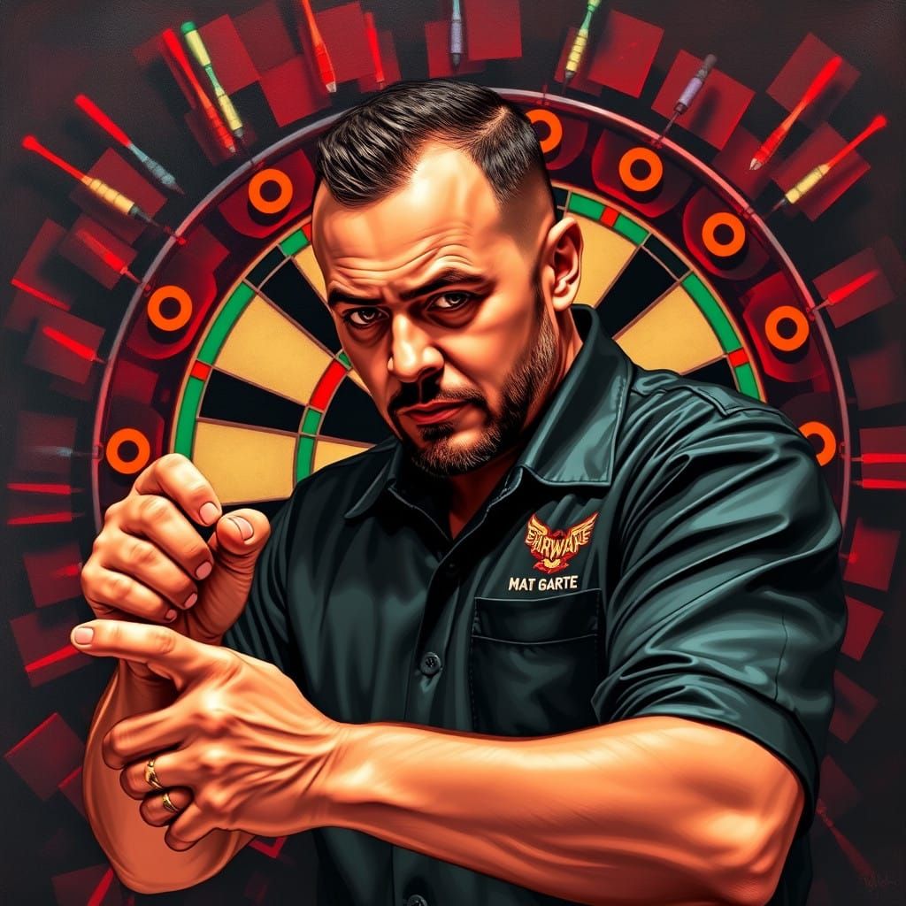 Darts Player in Cyberpunk Matrix