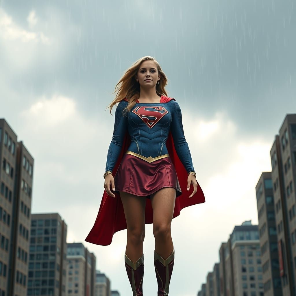 Supergirl Stands Tall as Sky Falls in Hyperrealistic Citysca...