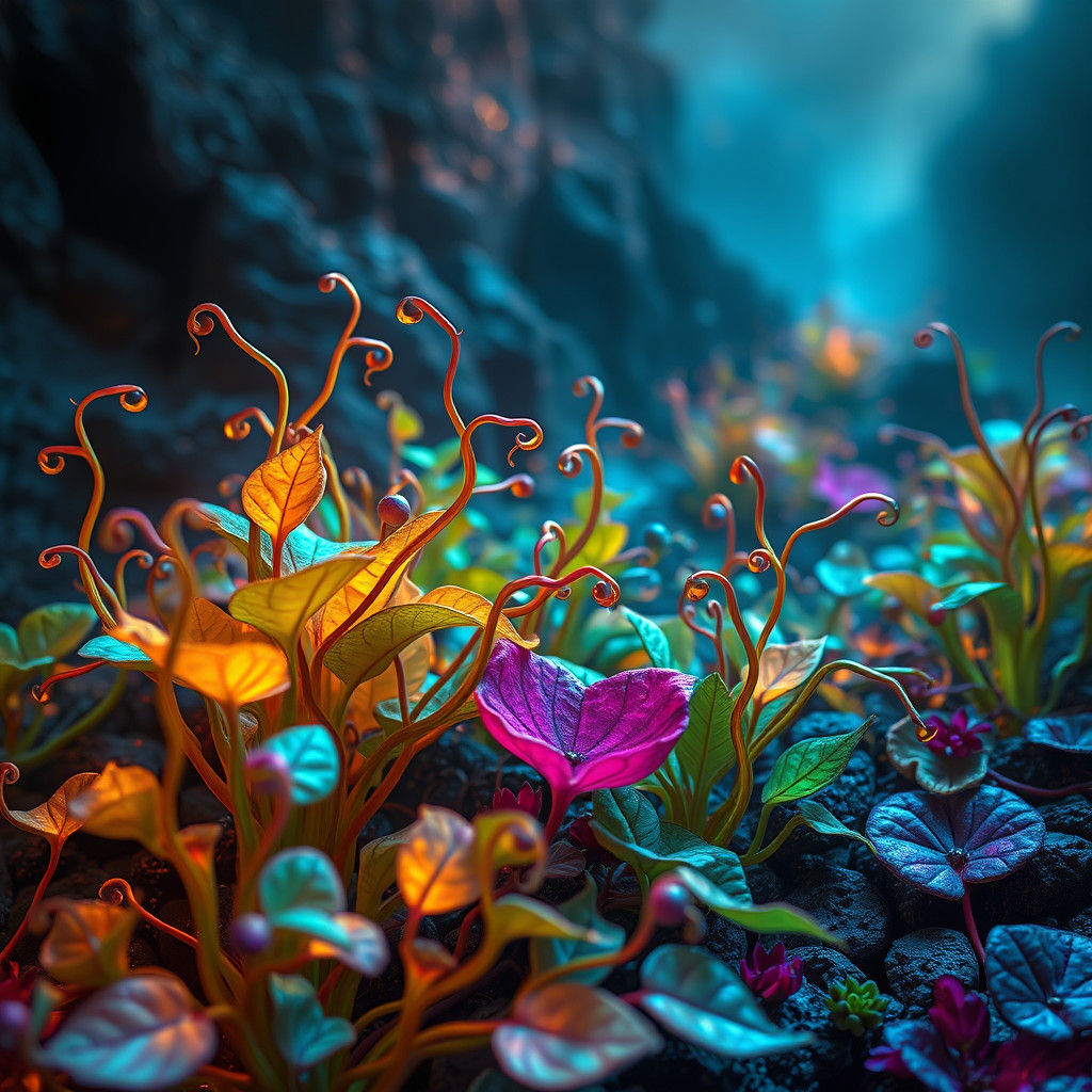 Iridescent Verduras in Dreamlike Dystopian Landscape