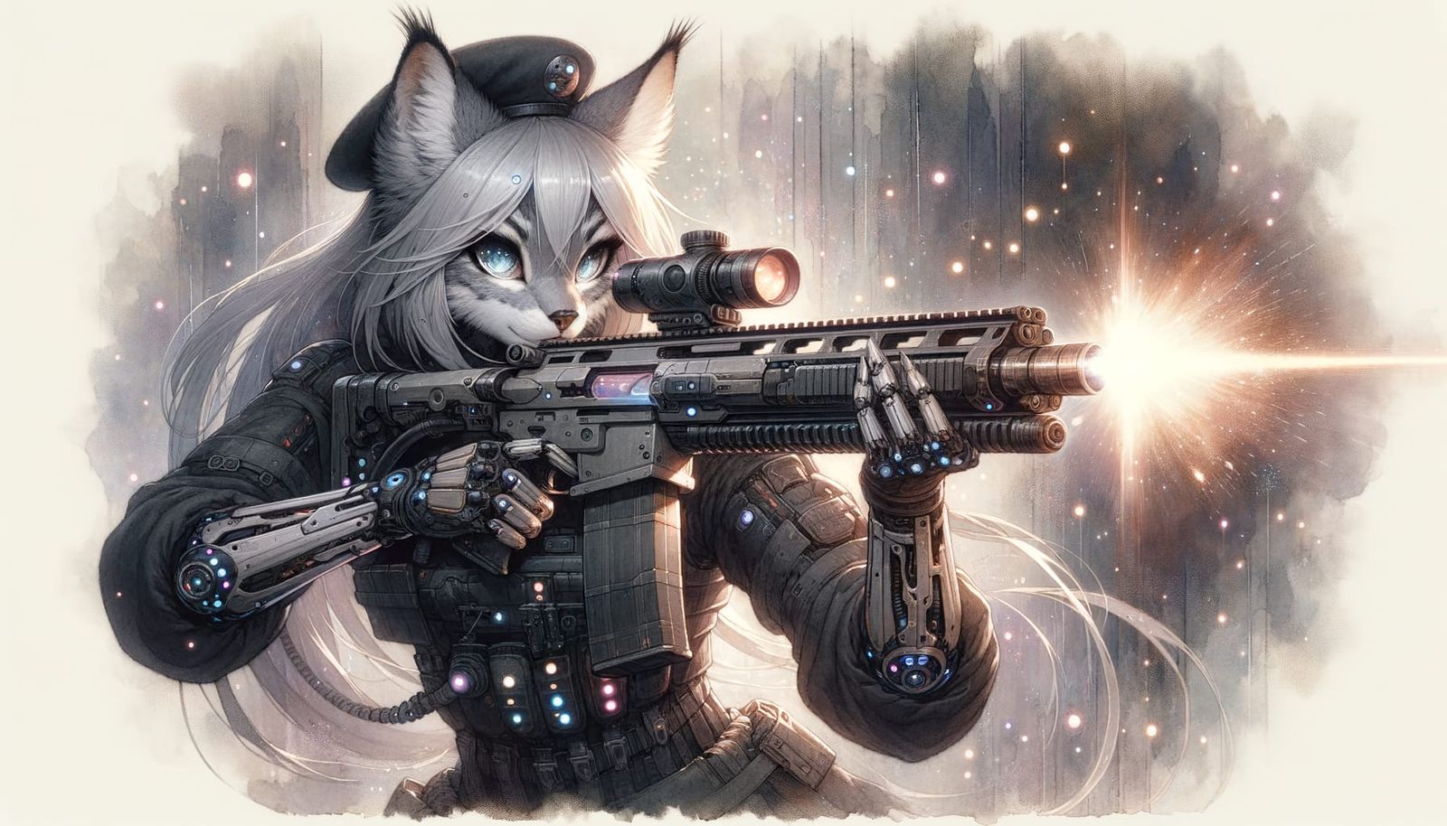 Anime Manga Cover Art of Lynx Soldier in Futuristic Exo-Suit