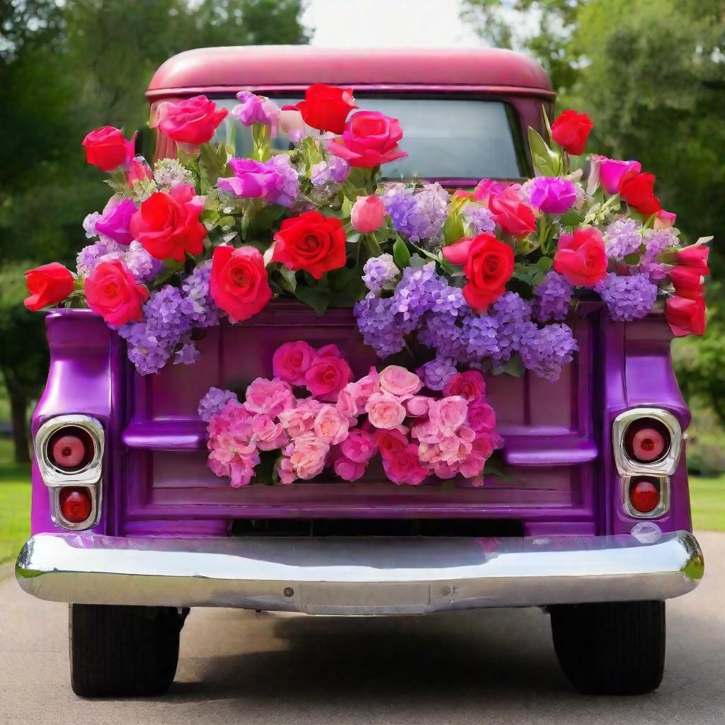 Classic Chevy Truck Bed Filled with Flowers