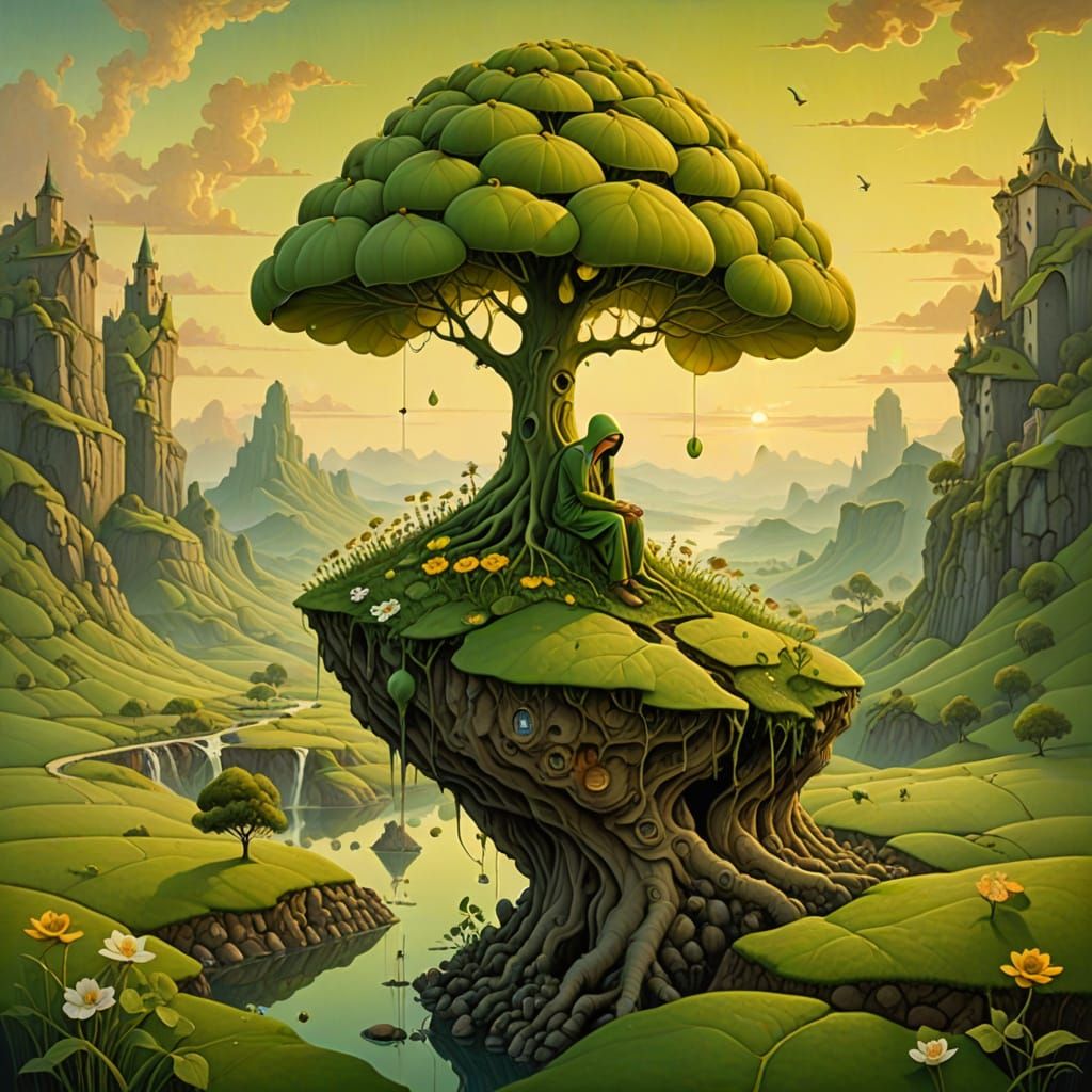 Surreal Landscape Painting in Gediminas Pranckevicius Style