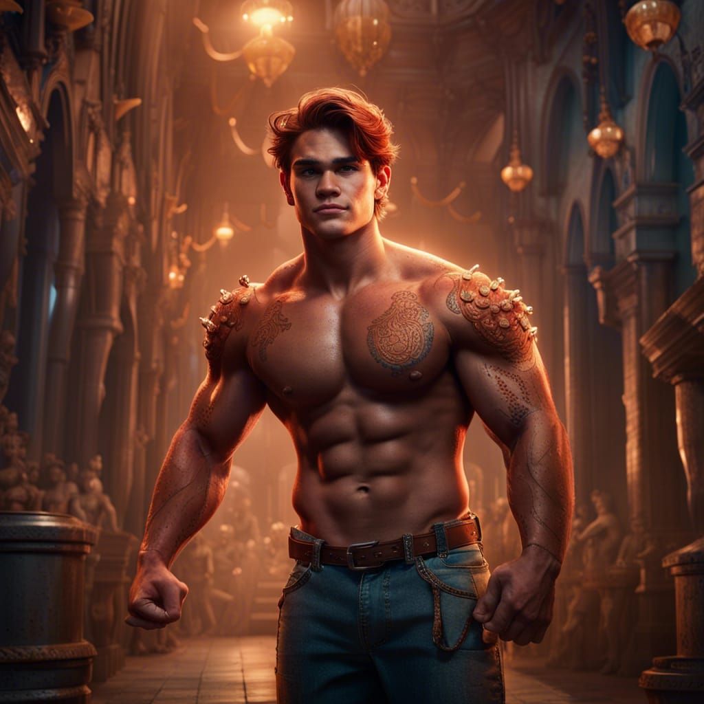 Handsome Bodybuilder with Detailed Muscle Definition