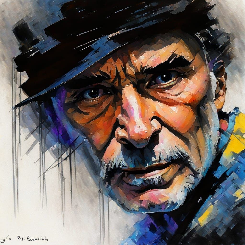 Stern Fantasy Portrait in Blacklight Neon