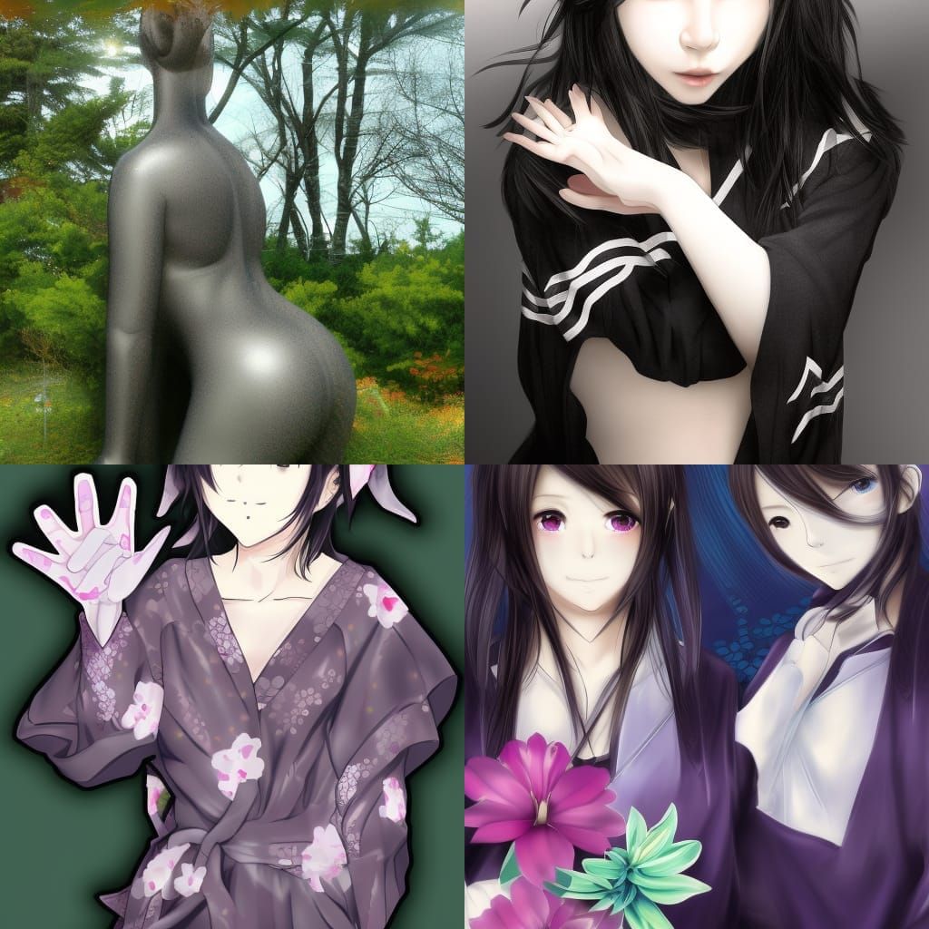 Abstract Portrait in Japanese Modernist Style