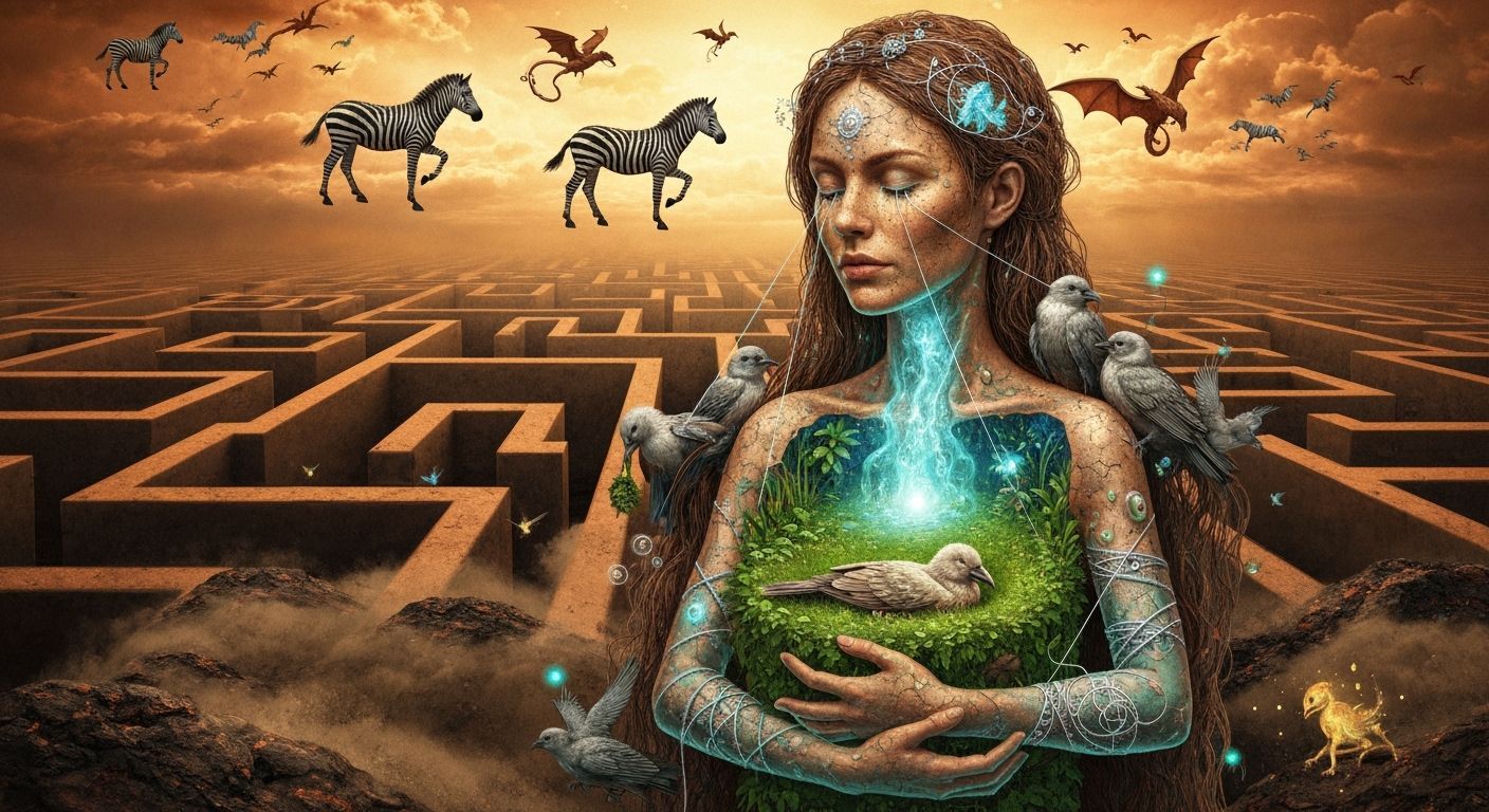 Mystical Shaman Reveals Bioluminescent Oasis in Surreal Drea...