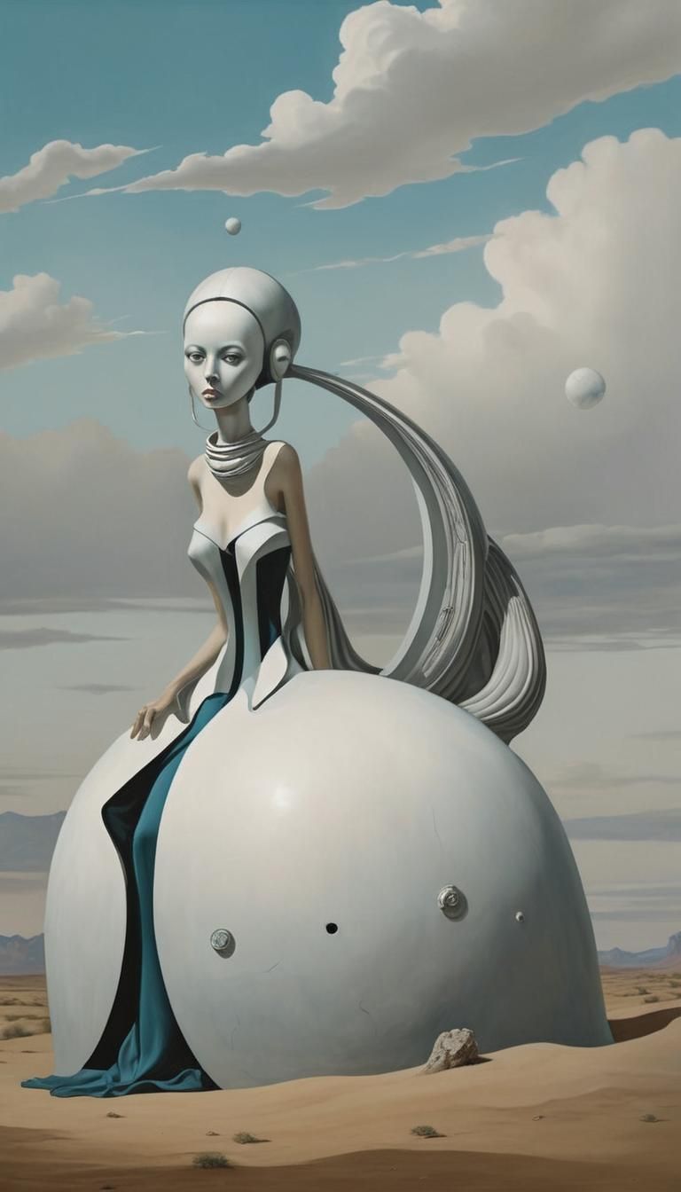 Surreal Desert Dreamscape with Melting Clocks