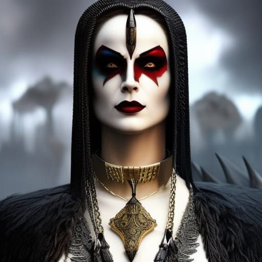 Demonic Demi-Goddess in Enki Bilal Style