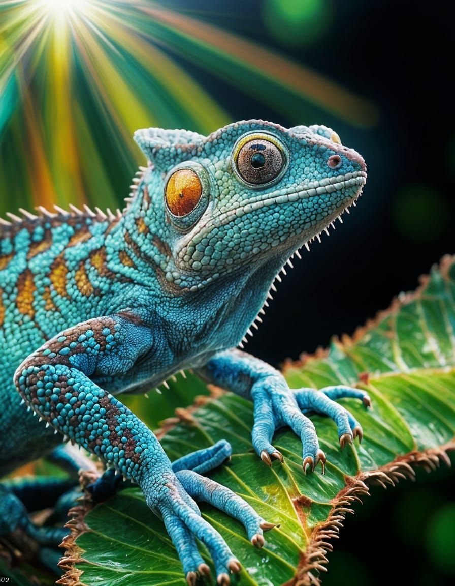 Eye-Catching Chameleon in Hyper Macro Photography