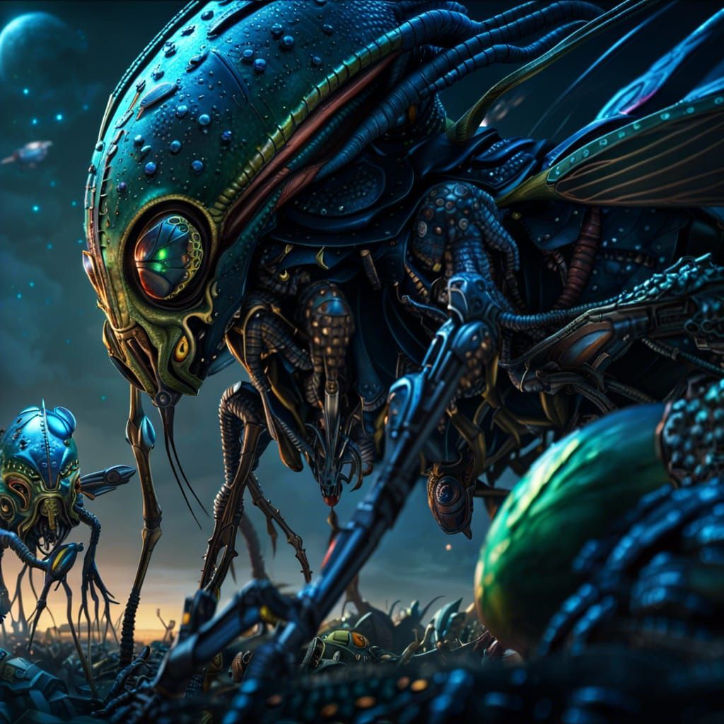 Insectoid Aliens: Sci-Fi Space Pirate Swarm