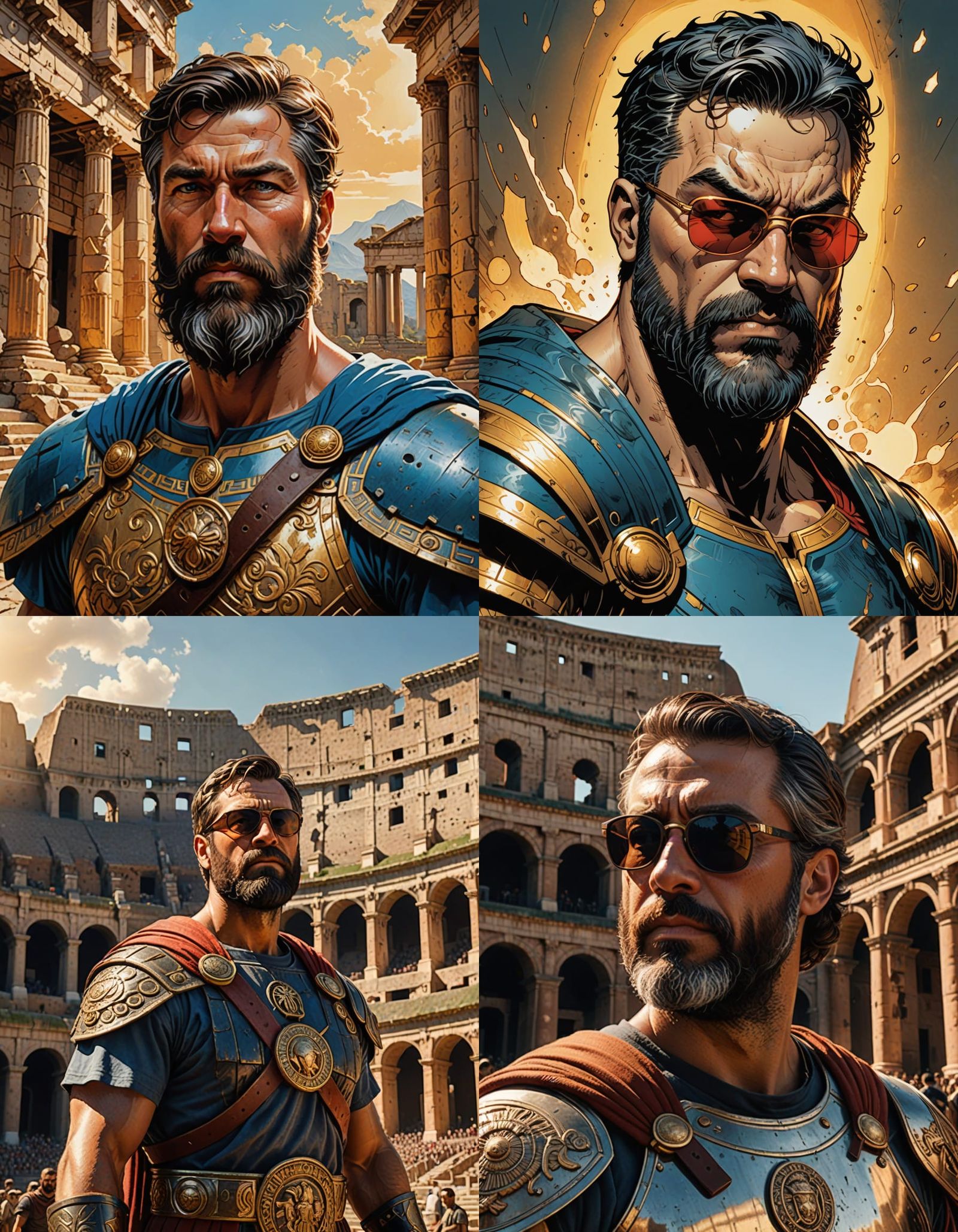 Roman Senator in Sunglasses, Inspired by Comic Book Art