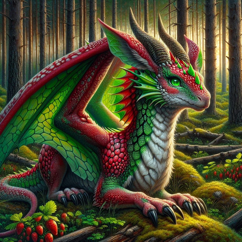 Friendly watermelon dragon rabbit