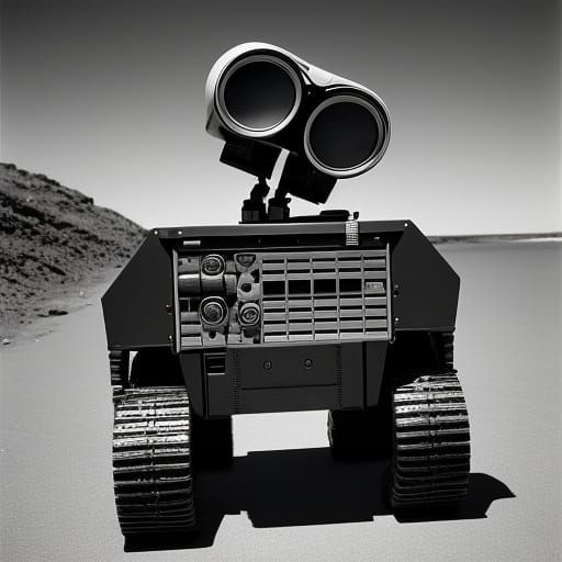 Wall-E Stoic Portrait in Black and White