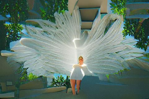 Angelic Figure with Radiant Wings