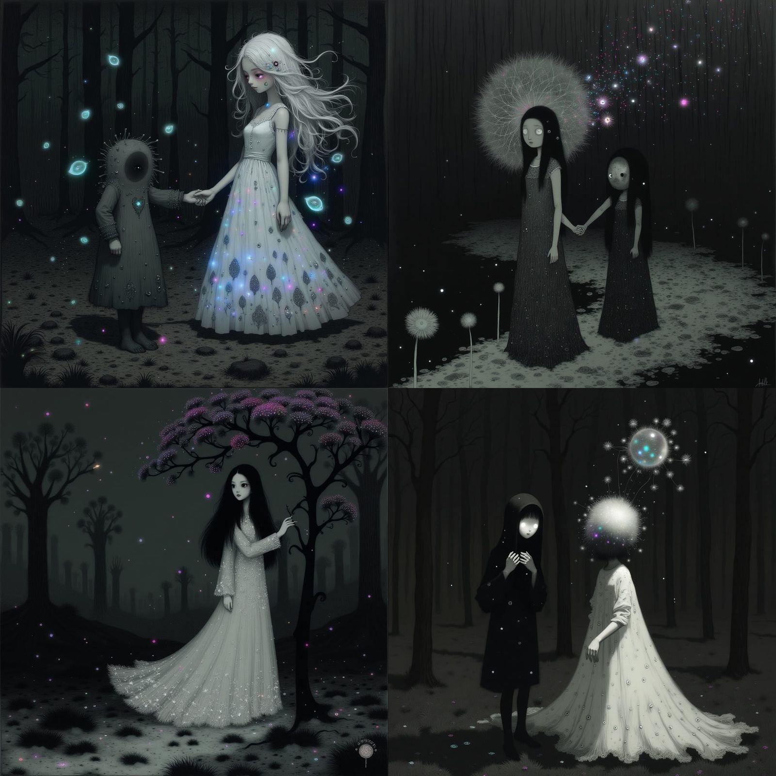 Enchanted Forest Goddess in Bioluminescent Splendor