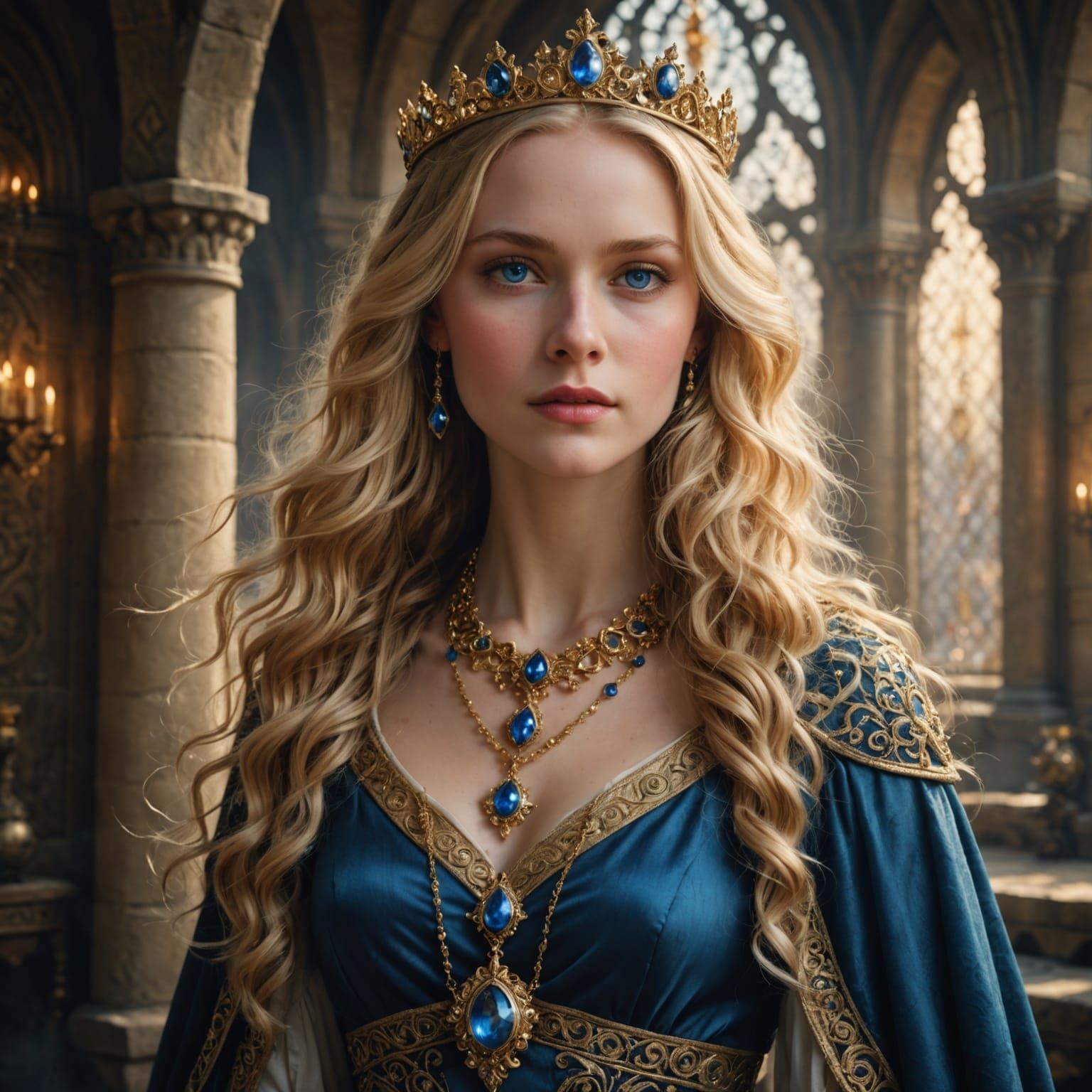 Ethereal Queen in Golden Splendor