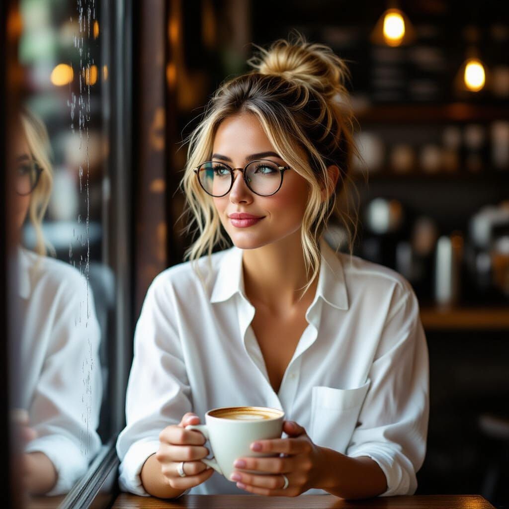 Rainy Day Coffee Shop Portrait