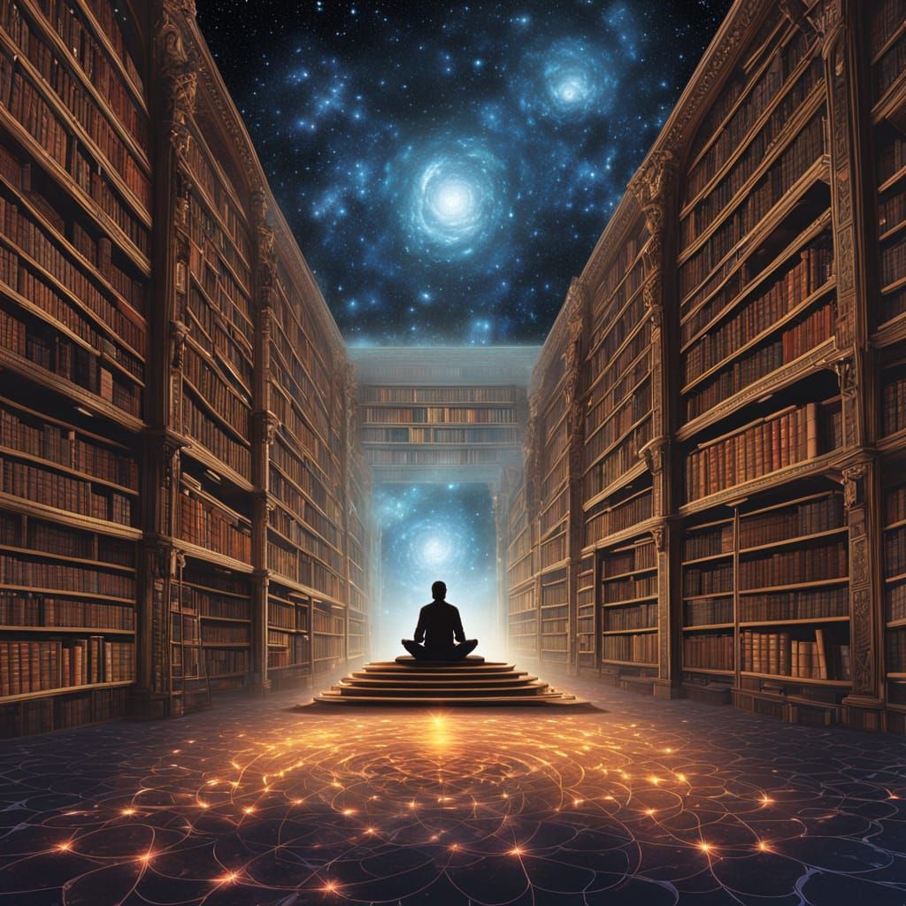 Mystical Seer in Celestial Library