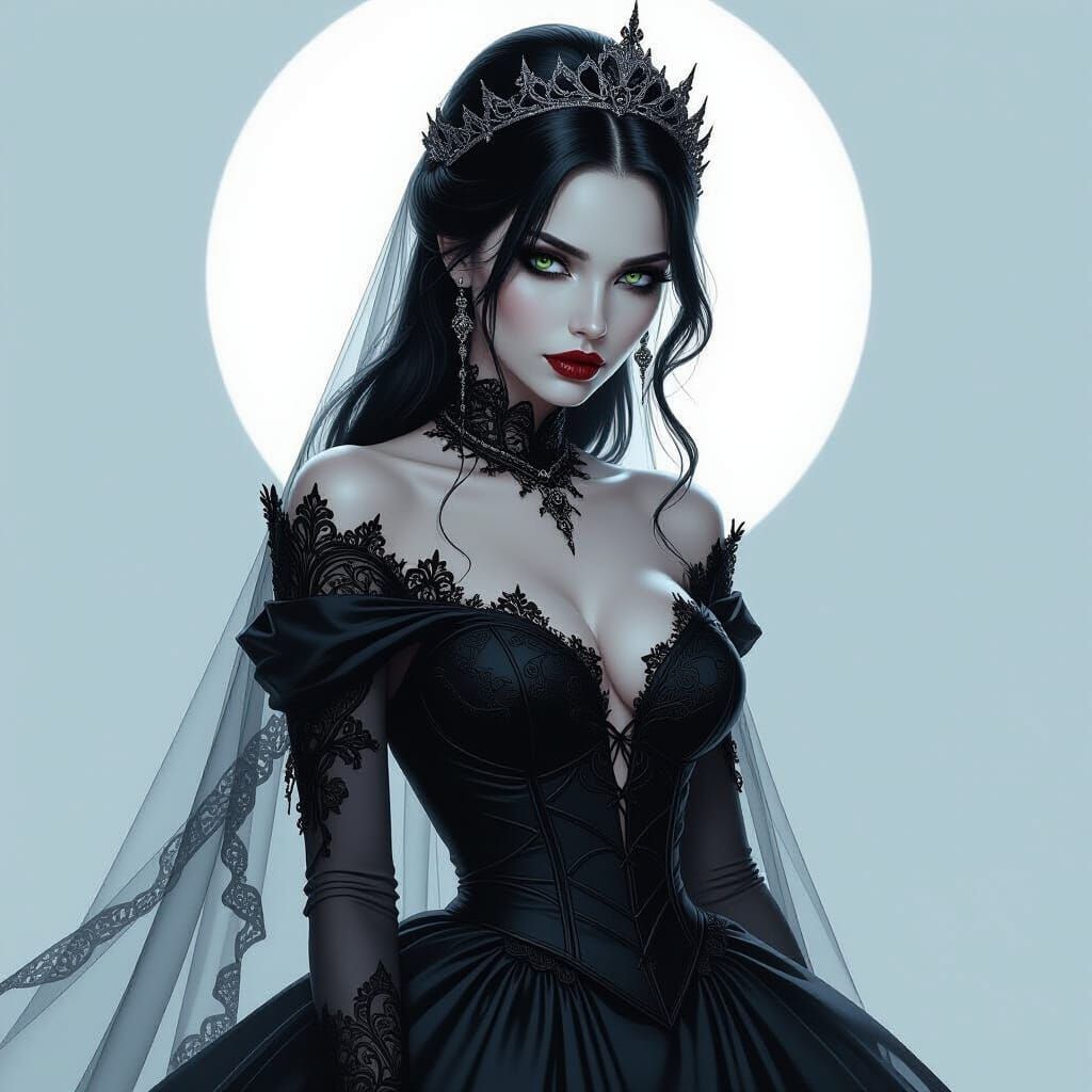 Gothic Bride in Spiderweb Dress: Dark Romance