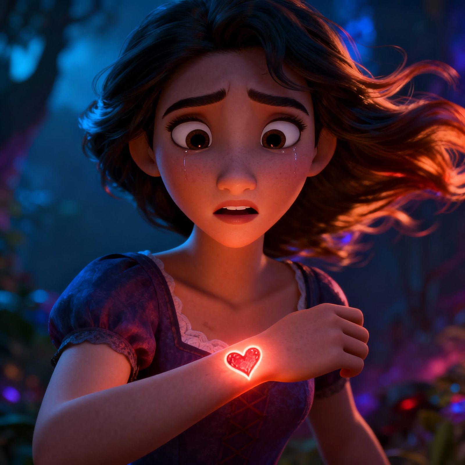 Girl With Glowing Heart Tattoo: Love and Doom