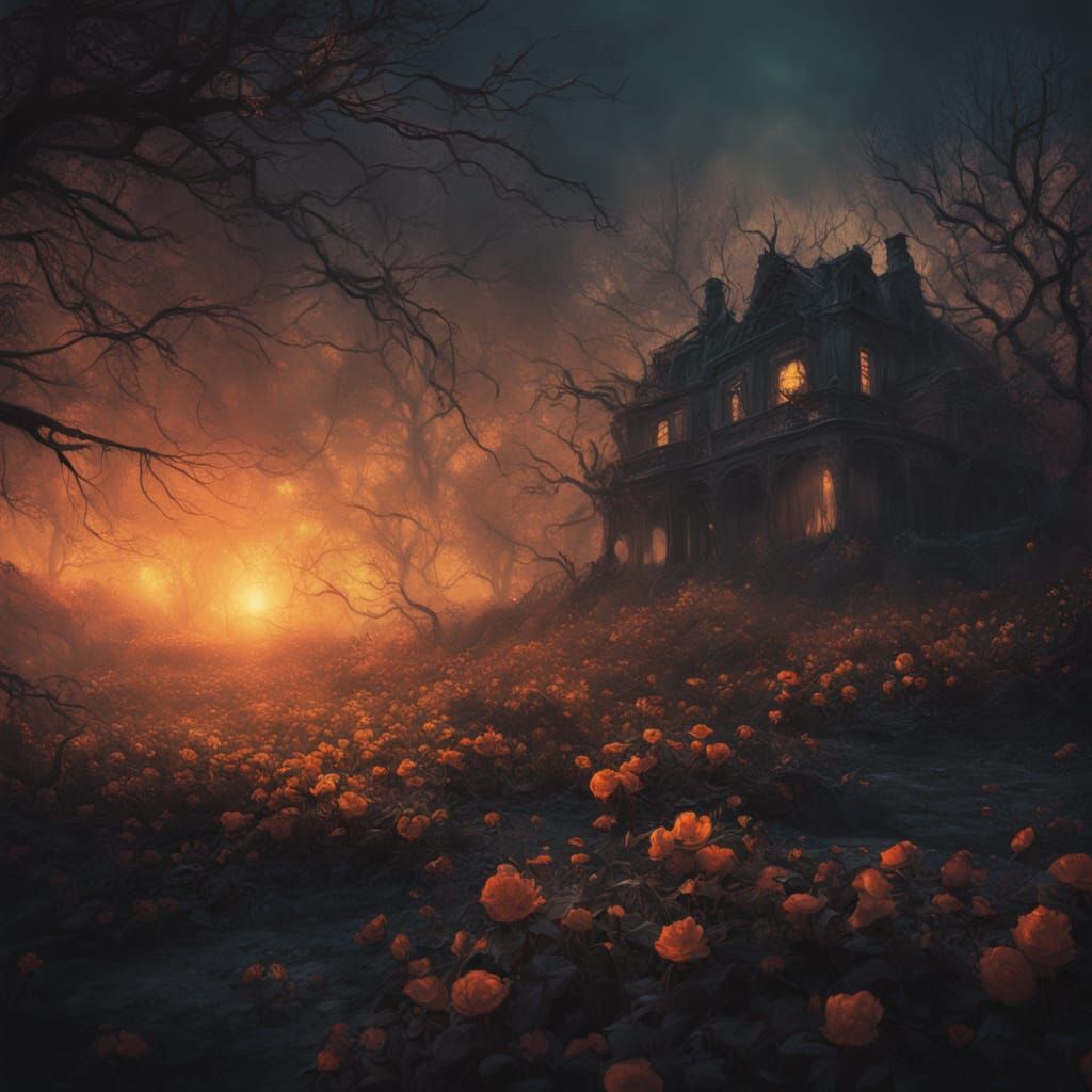 Sunday Flowers in a Dreamlike, Eerie Landscape