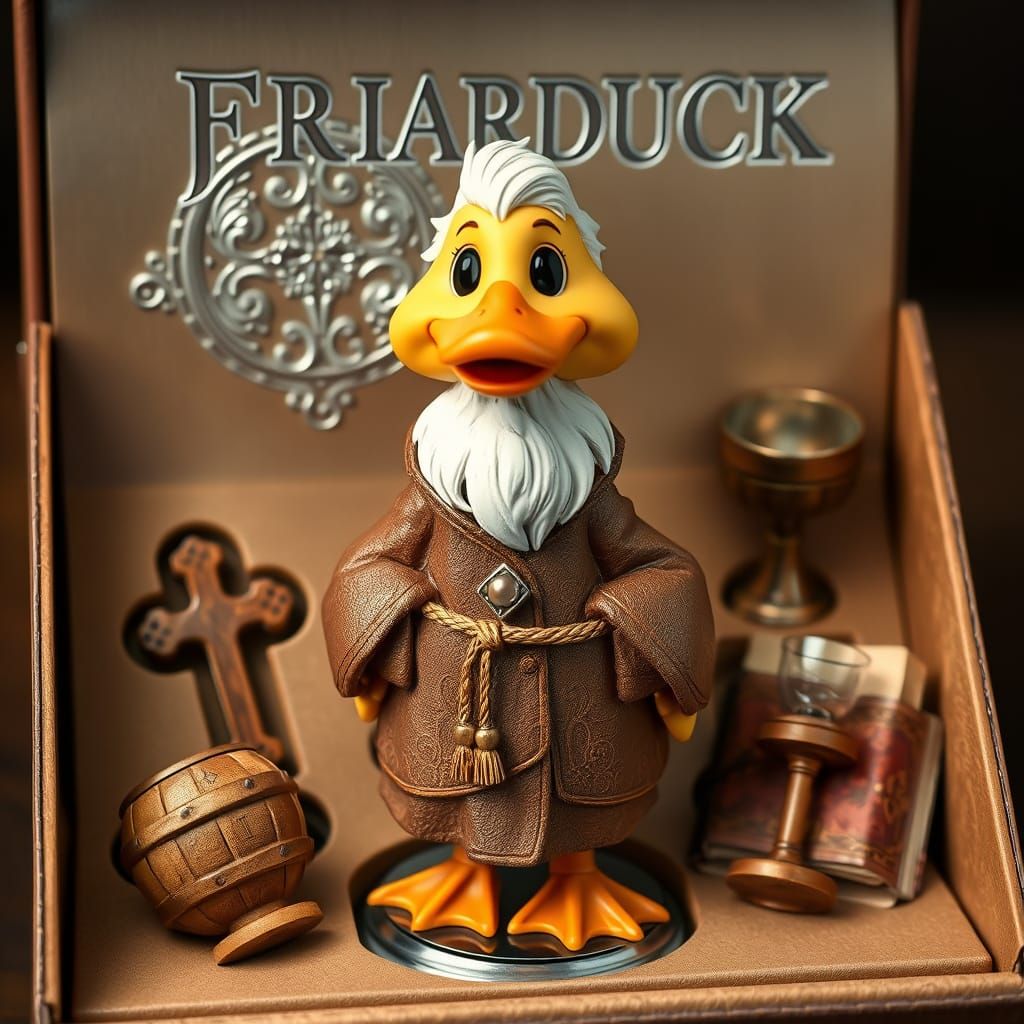 Vintage-Style Friar Duck Collectible Figure