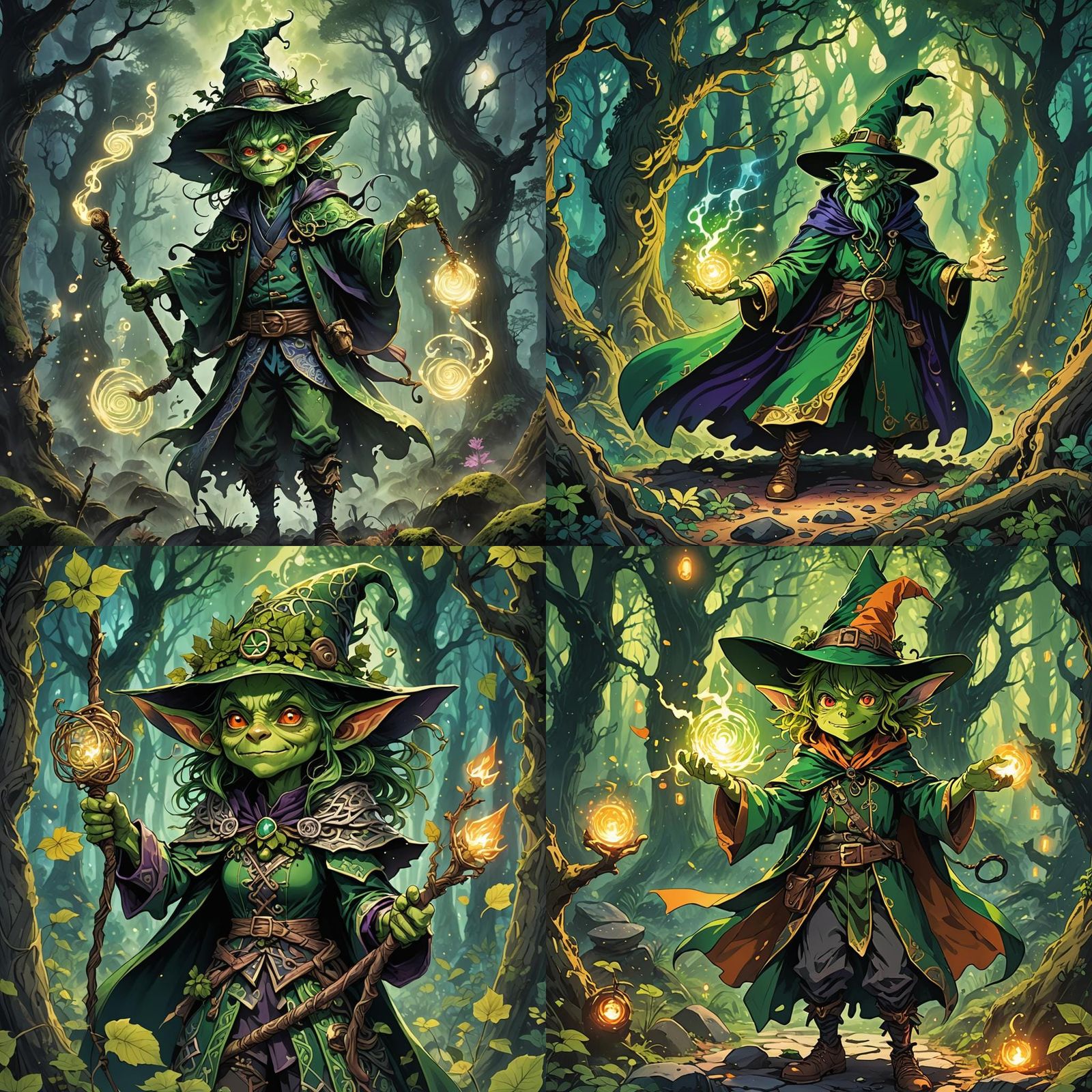 Goblin Leprechaun Witch in Anime Style
