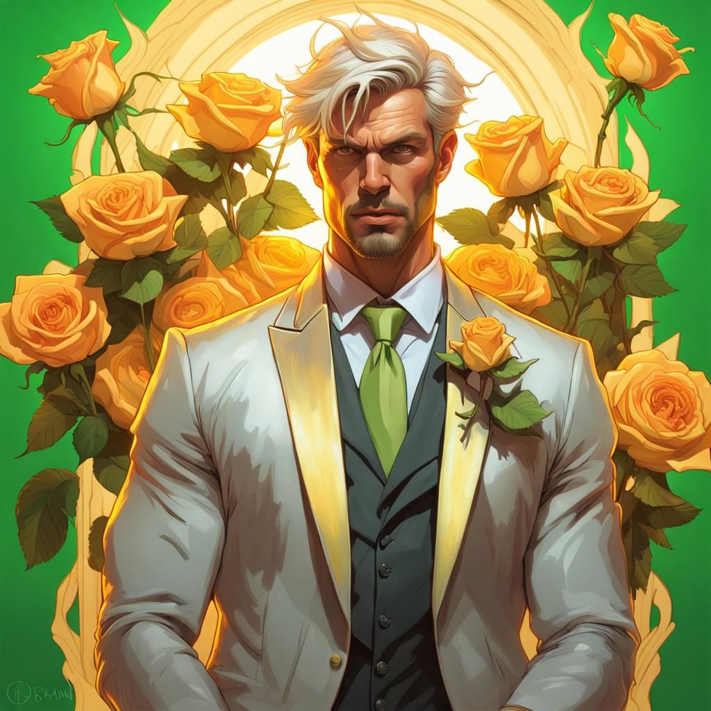 Handsome King with Neon Eyes Concept Art