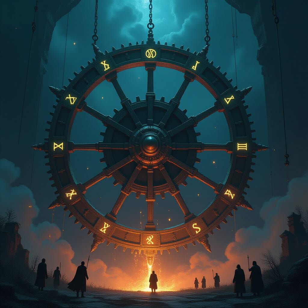 Mystical Wheel of Time in Dark Cosmos