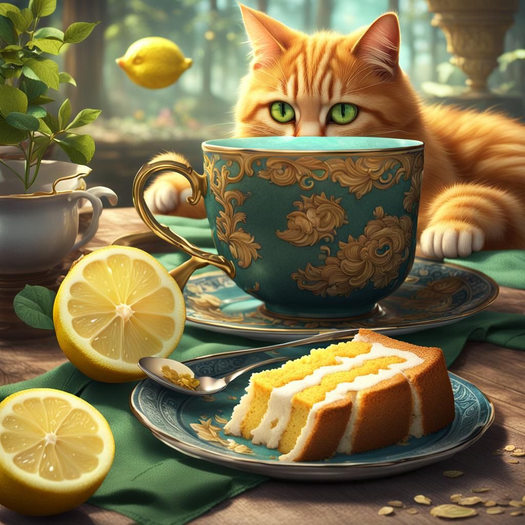 Ginger Cat and Lemon Cake: Fantasy Concept Art