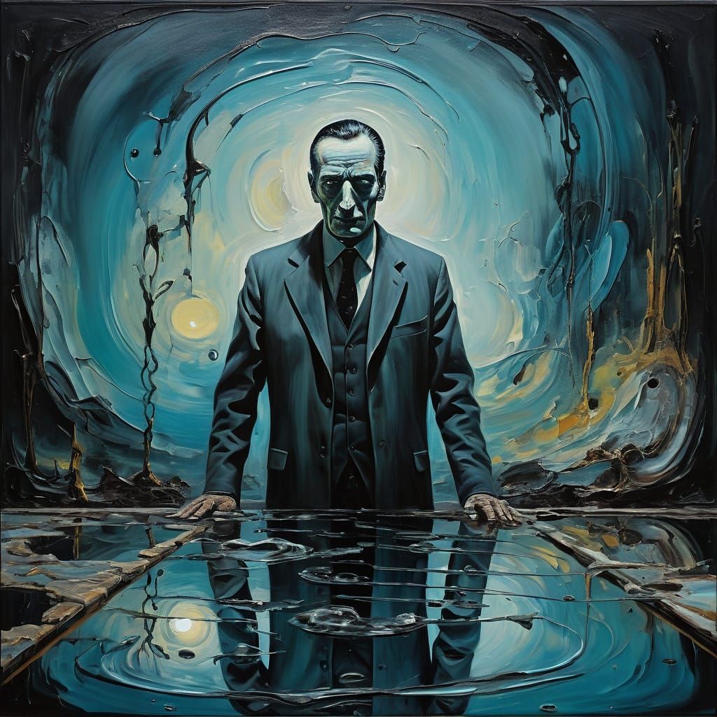 The Hollow Man in Surreal Oil Painting
