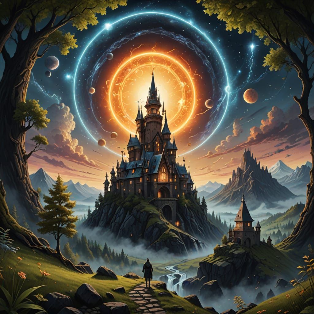 Strom with Twisted Trunk and Fruits Forms a Surprised Expres...