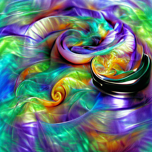 Abstract Swirling Iridescent Colors
