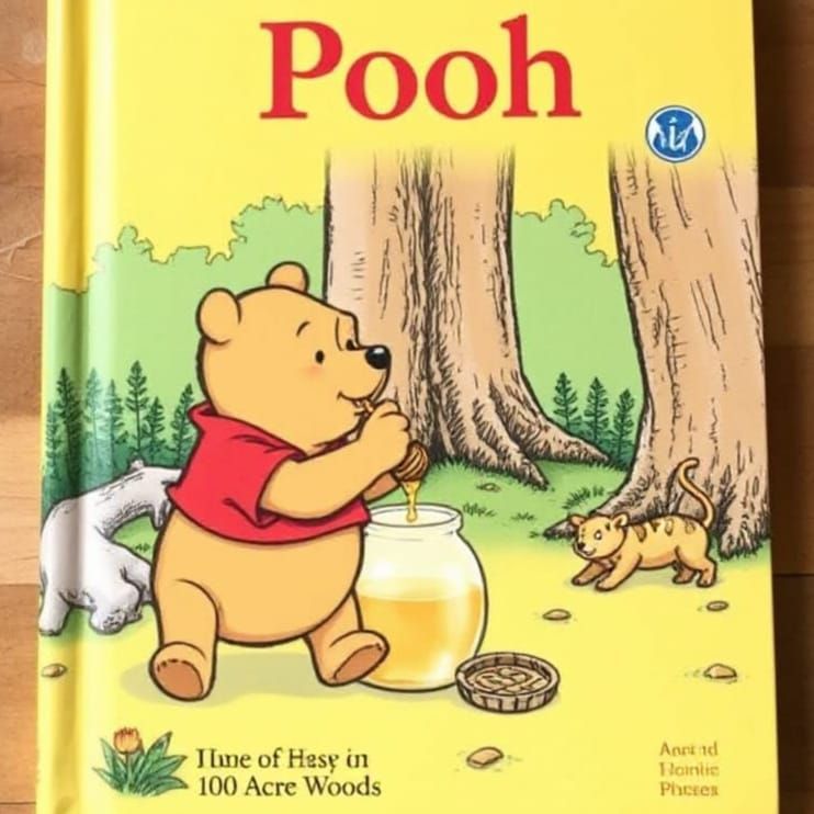 Winnie the Pooh eating honey