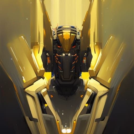 Scary Yellow Transformer Robot Portrait in Artgerm Style