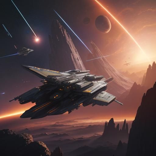 Epic Sci-Fi Space Battle Concept Art