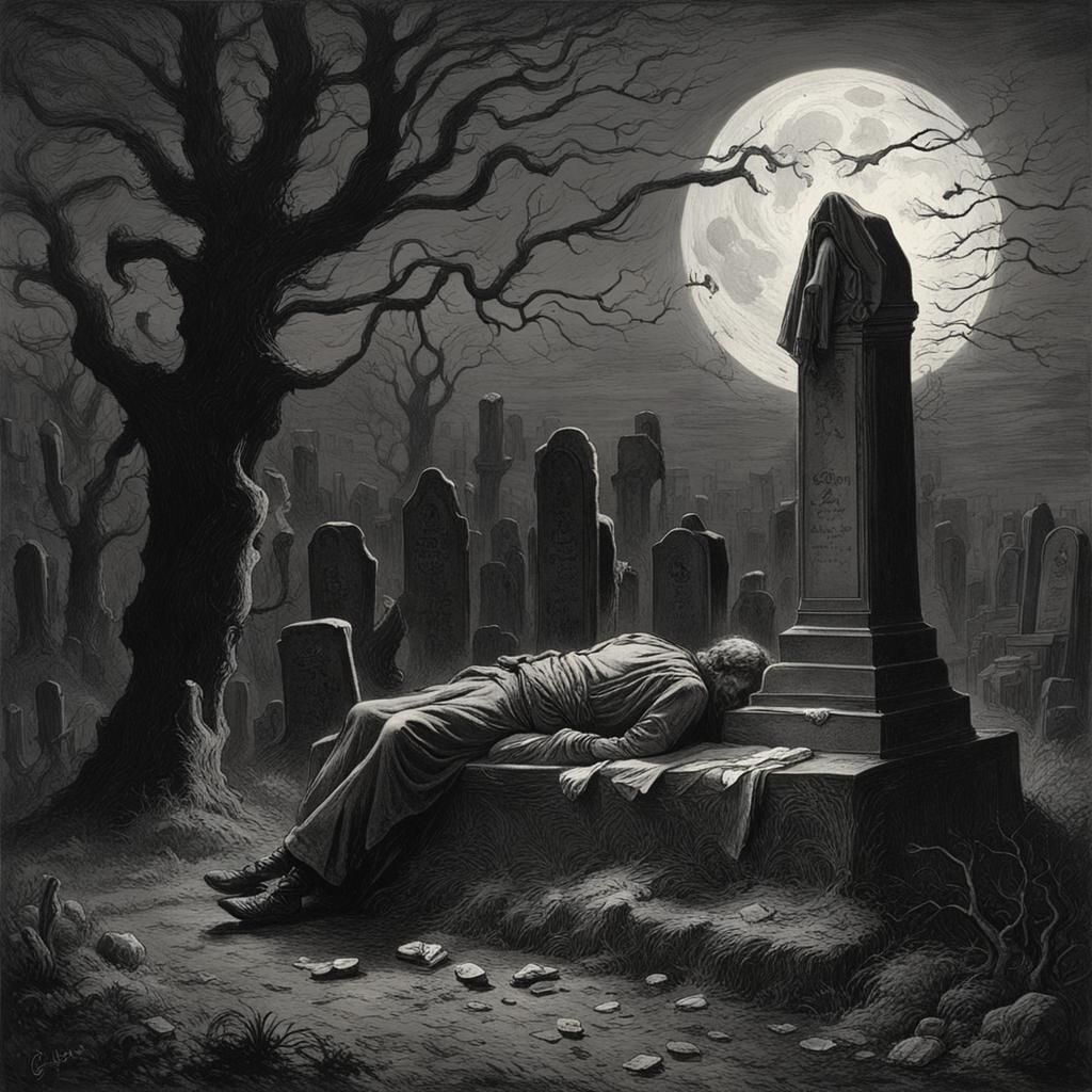 Melancholic Pillow in the Night: A Dark Artistic Rendition