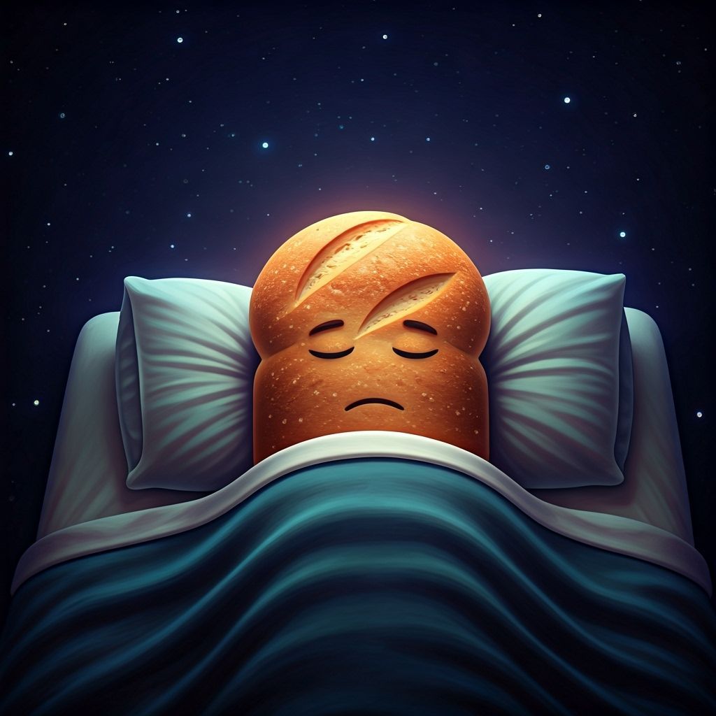 Cozy Loaf of Bread Sleeping Under Starry Sky