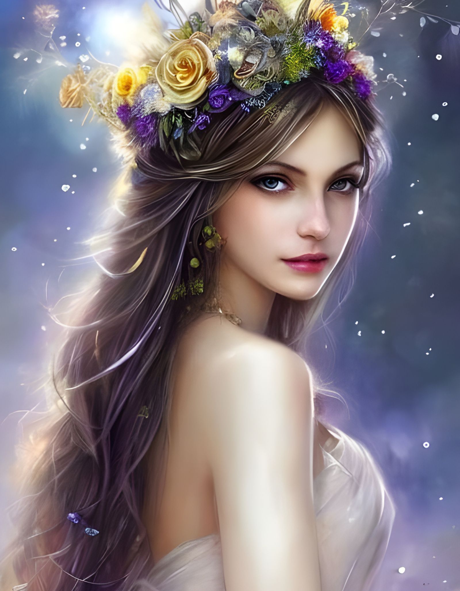Dandelion Fairy Portrait in Whimsical Fantasy Style